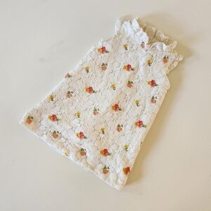 Janie and Jack Lace Floral Print Mock Neck Dress White Baby 6 - 12 Months